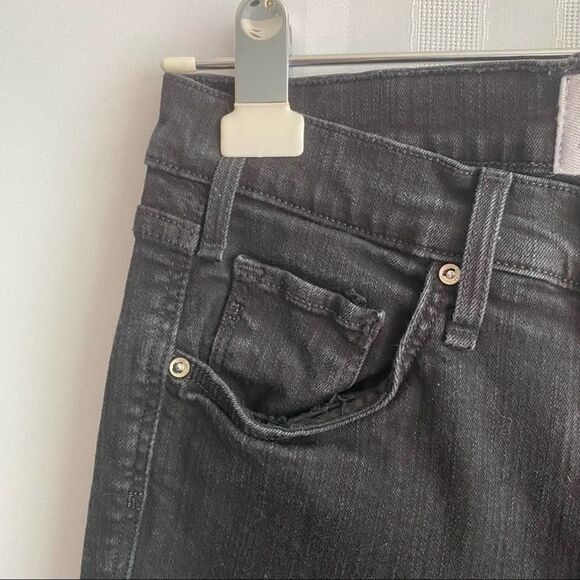 McGuire Bohemia Ruffle Kick Flare Cropped Jeans Size 28 Skinny Pants Black - Picture 5 of 10